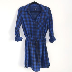 Buffalo check flannel shirt dress